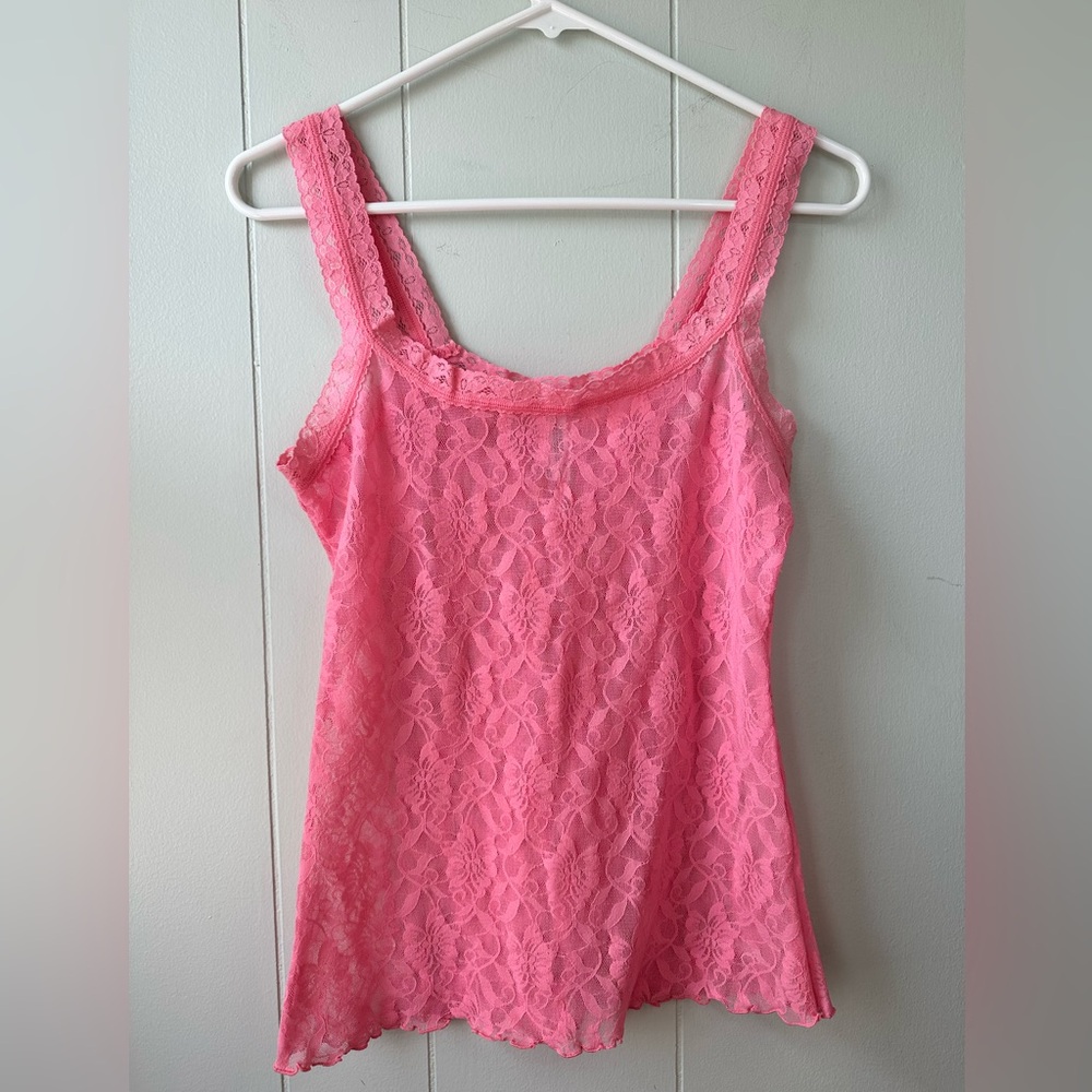 Chic Pink Slip Lace Tank Top